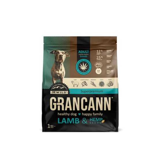 Grancann Lamb & Hemp - Adult small & medium breeds, 1 kg