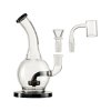 Groove Round Rig 17.8 cm Black and Clear, skleněný bong