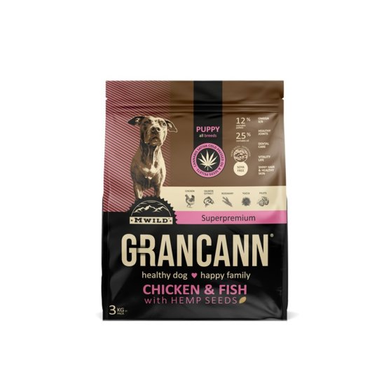 Grancann Chicken & Fish & Hemp - Puppy all breeds, 3 kg