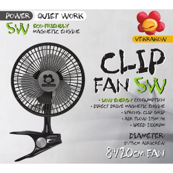 VF Clip Fan 5W, klipsnový Ventilátor průměr 15 cm