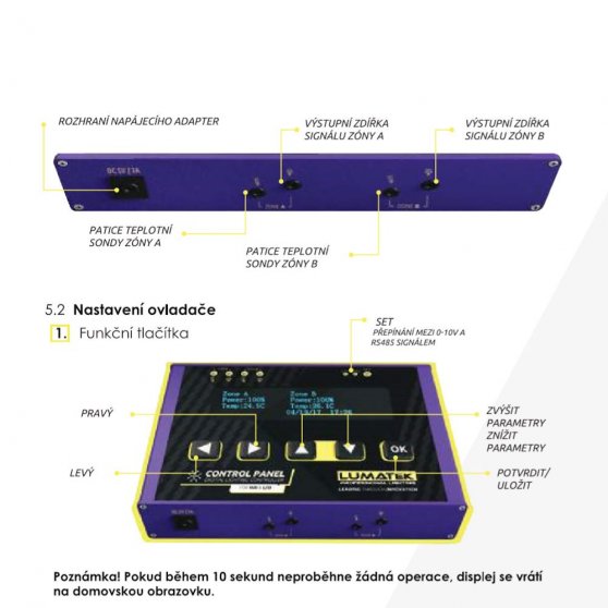 Lumatek Digital Panel je chytrý controller pro ovládání LED a HID svítidel