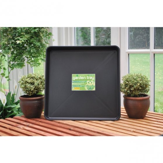 Garland Square Garden Tray Black 60x60x7 cm, plastový podnos