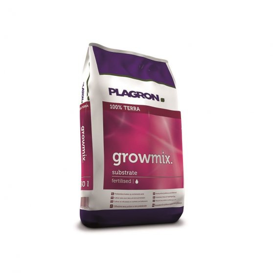 Substrát Plagron Growmix 50 l, zemina pro hnojiva Terra Grow a Terra Bloom.