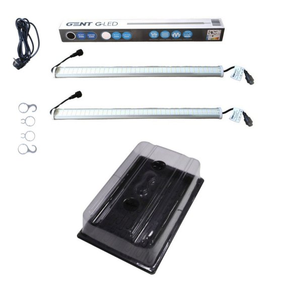 GENT Set skleník + G-LED 26W x2 Linkable, 58x37.5x22 cm - BEZ MÉDIA