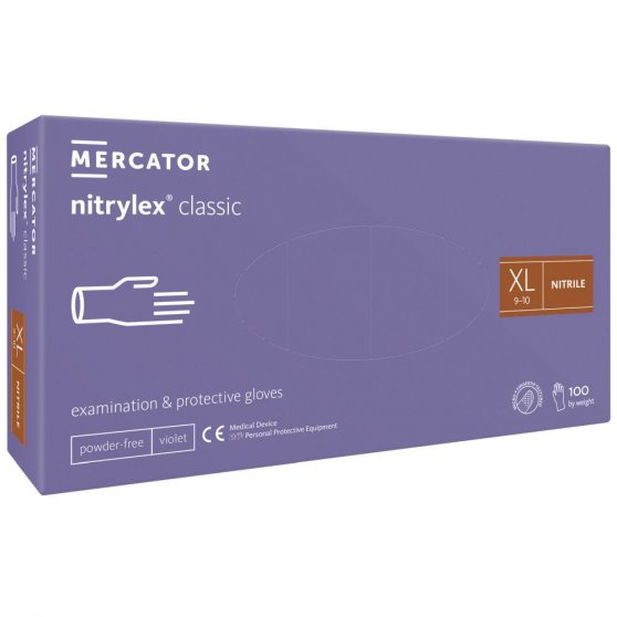 Mercator Nitrylex Classic violet XL nitrilové rukavice, 100 ks