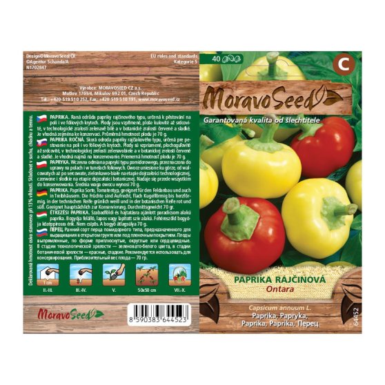 Semínka Paprika zeleninová raná ONTARA, rajčinová, 40 s