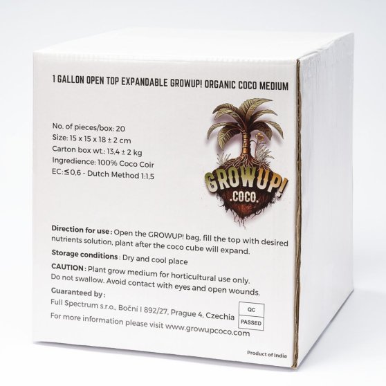 Growup! Coco textilní květináč s dehydrovaným kokosem, 1 ks