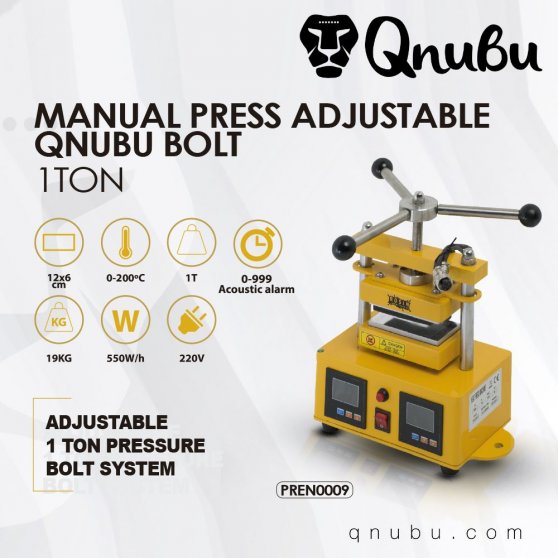 Qnubu Rosin Press manuální lis 1 Tuna, lisovací plocha 6x12 cm - PŮJČOVNA