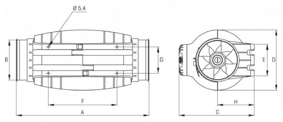 Soler&Palau TD Silent 500/150-160, třírychlostní axiální ventilátor