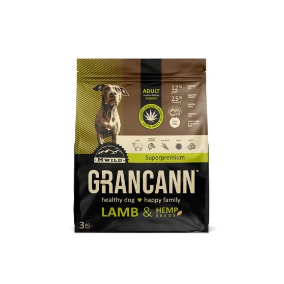 Grancann Lamb & Hemp - Adult medium & large breeds, 3 kg